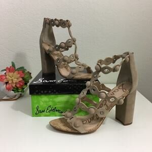 NIB Sam Edelman Yuli nude suede block heel heels